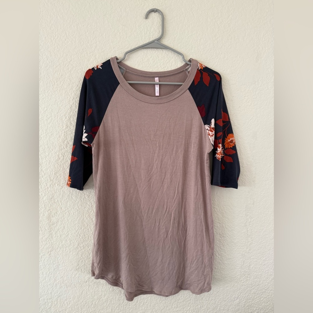 🎉 5 for $25!! Cool Melon | Pink Raglan 3/4 Sleeve Relaxed Baseball Tee